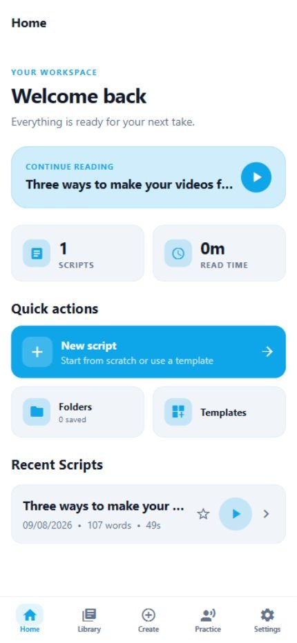 FlowPrompt workspace in its light theme with a recent script